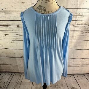 Aerie Real Soft Long Sleeve Top Blue Size Large